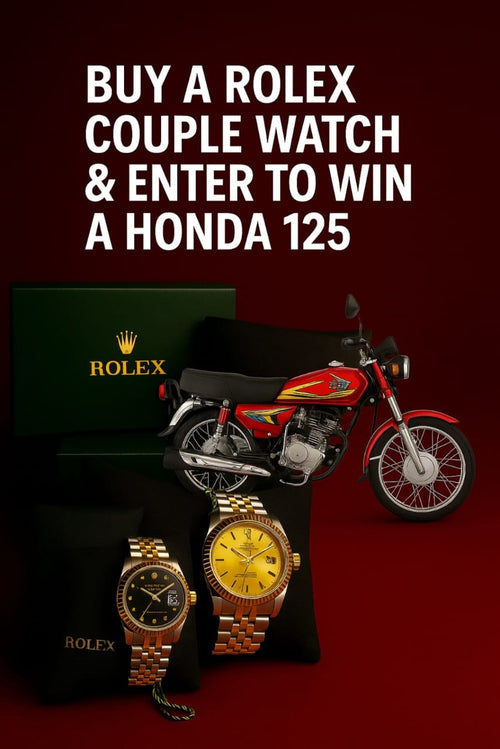 🔥 Buy Rolex Couple Watch & Enter to Win 125 Honda Bike! 🕰️